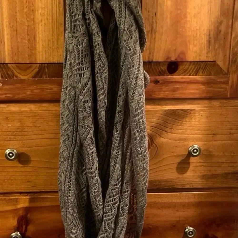 Unbranded Women's Grey and Brown Scarf-wraps